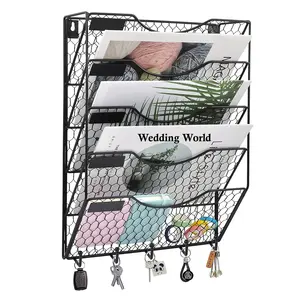 Panier mural en métal enduit de poudre noire panier fait main d'excellente qualité panier en métal de créateur en gros élégant classique - Product Image 1