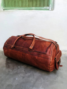 Bolsa de viaje de gran capacidad de cuero genuino Unisex, bolsa de lona de noche de estilo Vintage personalizado para niños y niñas, todos tus fines de semana - Product Image 5