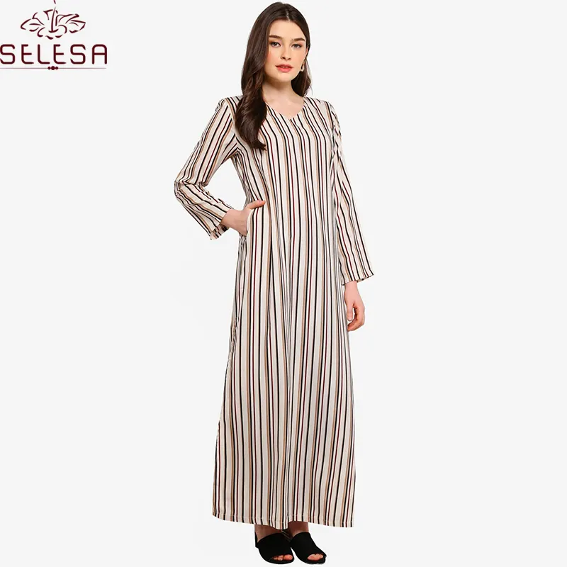 Schöne Casual Baju Kurung Neueste Mode Kurtis Für Frauen Islamische Kleidung Frauen Abaya Muslimischen Kleid