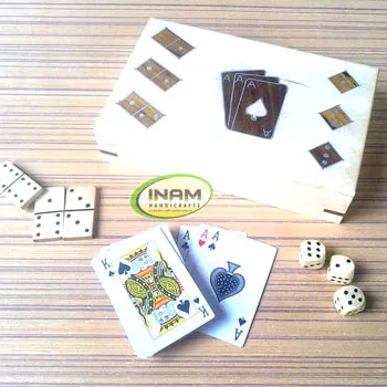 3 in 1 set bella e decorativa scatola di legno fatto a mano/legno 3 in 1 colore bianco scatola di gioco