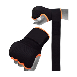 Bandages de main et gants intérieurs rembourrés en gel, rouges avec bordure blanche - Product Image 6