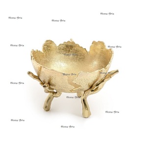 Customized Size Round Shape <b>Glass</b> & Aluminium Fruits Serving <b>Bowl</b> Latest Design <b>Dessert</b> <b>Bowl</b> at Cheap Price for Parties - Product Image 5