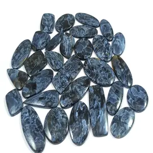 Natural Pietersite Cabochon Wholesale Lot Gemstone Blue Pietersite Mix Shape Size Handmade Lot For Jewelry Making
