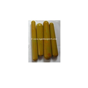 หินนวดเรียบสีเหลืองแจสเปอร์ | รักษาไม้เท้าพลอย - Product Image 2