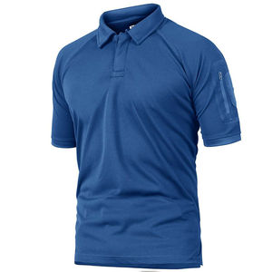 Chemise pour homme avec fermeture boutonnée, manches courtes, tricotée, anti-rides, séchage rapide, pour le golf, décontractée, fabriquée au Pakistan - Product Image 1