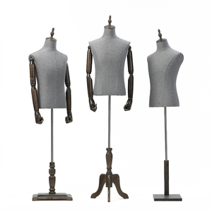 Costume Demi-Corps de Luxe Mannequin à Bras Flexibles Mannequin pour Hommes Magasin Gris Costume pour Hommes Mannequin pour le Haut du Corps pour Hommes - Product Image 1