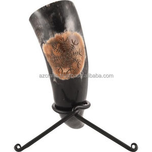 Meilleure qualité Support de corne à boire au sol en bois poli de style animal Design nautique Produit d'artisanat naturel - Product Image 3