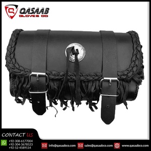 Sac latéral en cuir noir à la mode, pour moto et pour selle, résistant à l'usure, avec sangles à boucle, - Product Image 3
