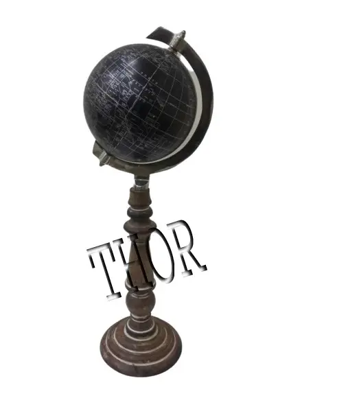 New Design Table Globe Wooden Stand Dark block Globe Continent Rotating Table World Map CLASSIC GLOBE Office Decor