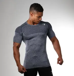 Custom Logo Mens Sports Wear Gym Short Sleeves T Shirts Fitness Body Fit Shirts