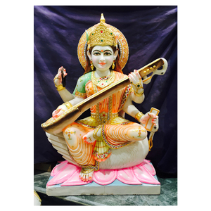 Sculptures naturelles en pierre blanche, Sculpture Mata Saraswati - Product Image 1