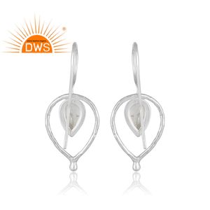 Boucles d'oreilles pour femme, boucles d'oreilles naturelles en argent Sterling 925, forme d'arc-en-ciel, de lune, pierre précieuse - Product Image 3