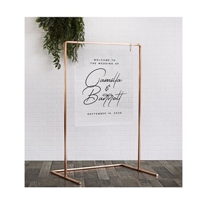 Support d'affichage moderne en métal pour mariage, décoration de jardin en extérieur, forme et logo personnalisables - Product Image 5