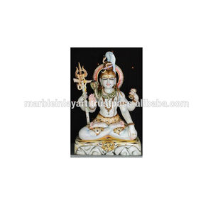 Statue Shiv en marbre blanc - Product Image 1
