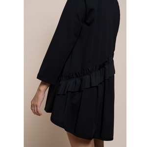 SM Best quality Italian crew neck mini dress with rouge behind, pockets, rounded bottom with slits, for <b>party</b> - Product Image 2