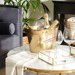 Seau pour refroidisseur de Champagne, fait à la main, en aluminium, pour l'intérieur et le vin, seau à glace en métal Antique, pour l'été - Product Image 2