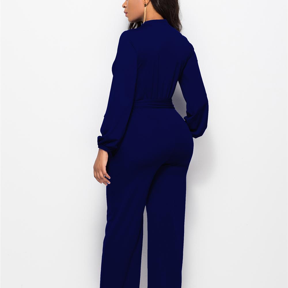 China Guangdong Classic celana jumpsuit custom bodycon jumpsuit sexy women romper tie front jumpsuit