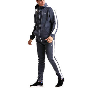 Venta al por mayor de chándal de alta calidad de algodón grueso personalizado con capucha y Joggers conjunto de chándal deportivo para hombres de color de contraste - Product Image 3