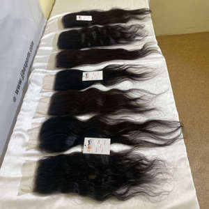 Extensions de cheveux humains indiens de temple, avec frontal transparent 5x5, closure en dentelle HD 13x6, pré-épilé, dentelle suisse HD, fournisseur - Product Image 4