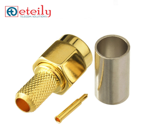 Connecteur droit mâle ETEILY SMA pour câble RG142 fabriqué en Inde câble d'antenne plaqué or connecteur RF faible perte offre spéciale - Product Image 2