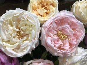 Nicro T330 — bouquet de mariage, pièces centrales de haute qualité, simples têtes, en Latex tactile, Rose Austin, Rose en soie, DIY bricolage - Product Image 2