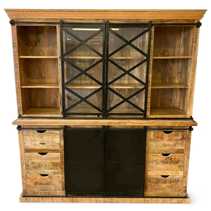 Librerías Industriales Modernas Extra Grandes, Muebles para el Hogar, Oficina, Cocina, Sala de Estar, Armarios, Guardarropas, Madera Maciza, Patas de Metal, Artesanía - Product Image 5