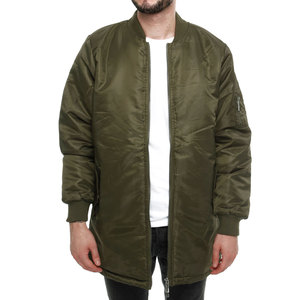 Venta caliente de manga personalizada Bloque de color O-cuello 100% Chaquetas de poliéster Jersey bordado Hombres Bomber Chaquetas largas puffer - Product Image 3