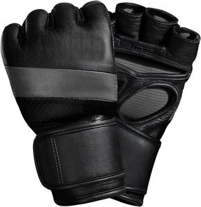Gants de grappin demi-doigt personnalisés de haute qualité Gants de poinçonnage MMA en cuir PU avec poignées pour Kick Boxing & Fighting - Product Image 1
