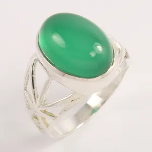 Green Onyx Rings Cabochon Stone 925 Sterling Solid Silver Ring Wonderful Gift Item For Women's And Girl's Anniversary Ring