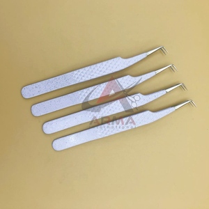 Pince à épiler professionnelle d'extension de cils en fibre d'acier inoxydable du prix de gros Logo personnalisé Conception durable - Product Image 3