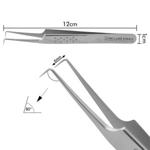 Heavy Duty Eyelash Extension Volume Tweezer 6mm 90deg in Satin Color with Dotted Design Private Label, Eyelash Extension Tweezer - Product Image 5