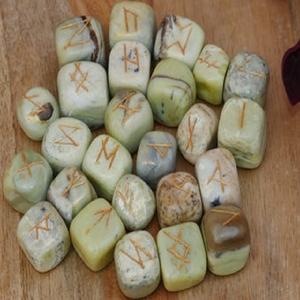 Increíble juego de runas Serpentinas de cristales curativos naturales de la mejor calidad, venta al por mayor, juego de Runas de piedra pulida - Product Image 6