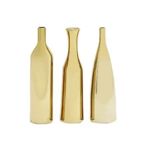 Роскошное украшение в скандинавском стиле для дома и цветов, новая позолоченная винная бутылка, Золотая Рождественская высококачественная металлическая креативная ваза