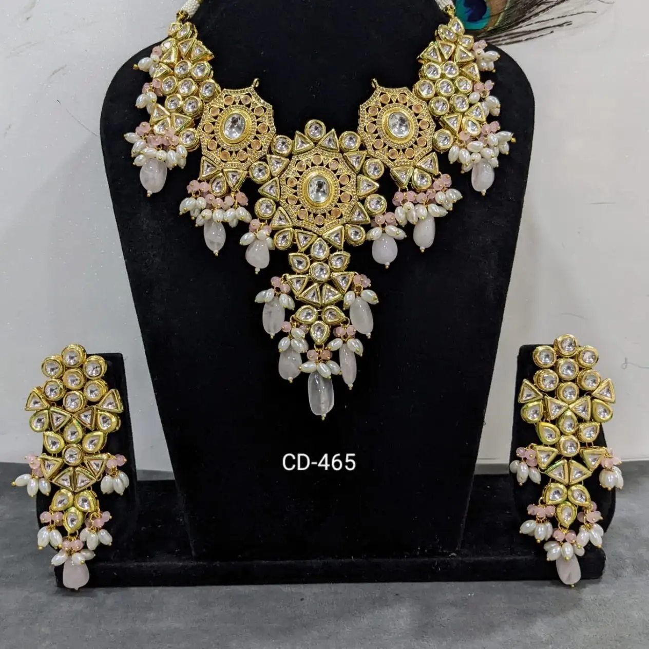 Beautiful Party Wear Silver Foil Kundan Necklace Jewelry At Wholesale Price Available In Multi Colors
