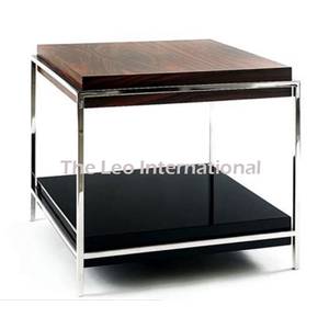 โต๊ะเหล็กแก้วใสวัสดุล่าสุดหรูหราทันสมัยปรับแต่งได้คุณภาพสูงห้องนั่งเล่นขนาด25x25x20นิ้ว - Product Image 2
