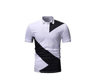Contraste de color OEM Diseño personalizado Ropa de hombre Polos de hombre Camisas Tallas grandes Algodón Poliéster Tela transpirable Ropa de verano - Product Image 1