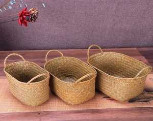 Cesta de almacenamiento tejida de ratán hecha a mano - Product Image 6