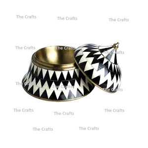 Thiết Kế Tuyệt Vời Brass Và <span class=keywords><strong>Inlay</strong></span> Làm Việc Lẩu Với Chất Lượng Cao Thép Không Gỉ Bìa Đồ Ăn Phục Vụ Soong Món Ăn Trong Số Lượng Lớn - Product Image 5