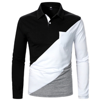 Polo à manches longues en mélange de coton et de polyester sur mesure polo à manches longues t-shirts polo chemise à manches longues pour hommes ajusté