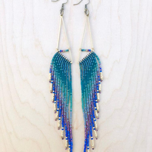 Pendientes Largos con Cuentas Hechos a Mano, Felicidad - Product Image 1