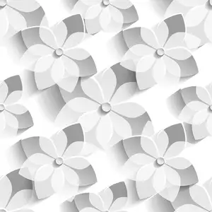优雅的白色花朵设计家居装饰3D瓷砖图案60X60厨房用于建筑内部