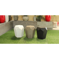 Mesa Auxiliar/Mesa de Esquina de Hormigón para Exteriores, Ligera, Duradera, de Diseño Geométrico Tradicional, Impermeable, para Uso en Hoteles