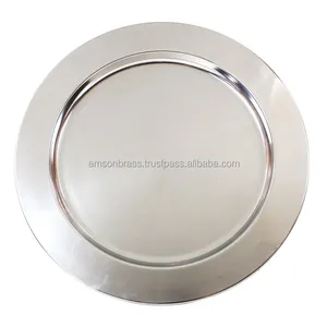 Decorative Simple Silver Charger Plate Decorative Dinnerware Charger Plate Premium Quality Metal Charger Plate Handmade