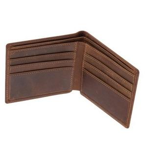 Billetera de piel sintética para hombre, billetera de diseño personalizado, marrón - Product Image 1