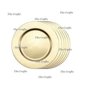 Placa de cargador de diseño fabuloso en acero inoxidable Color dorado debajo de la placa para uso en bodas y restaurantes en el hogar - Product Image 5