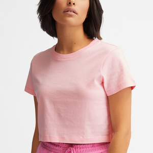 เสื้อยืดเบสบอลผู้หญิง แขนสั้น ผ้าฝ้าย แบบเรียบง่าย ยอดนิยม ราคาส่ง OEM ลดราคาพิเศษ - Product Image 2