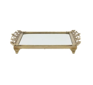 Stainless Steel <b>Silver</b> Polished <b>Mirror</b> <b>Tray</b> with Leather Handle Camping Eco-Friendly Fashionable Trending Design Hot Selling - Product Image 2