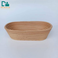 Panier à pain ovale en rotin écologique et durable, ensemble complet, tailles personnalisables gratuites pour boulangerie au levain