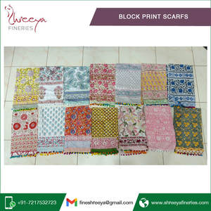 Venta Directa de Fábrica, Bufandas de Algodón con Estampado en Bloque de Fabricante Indio - Product Image 3