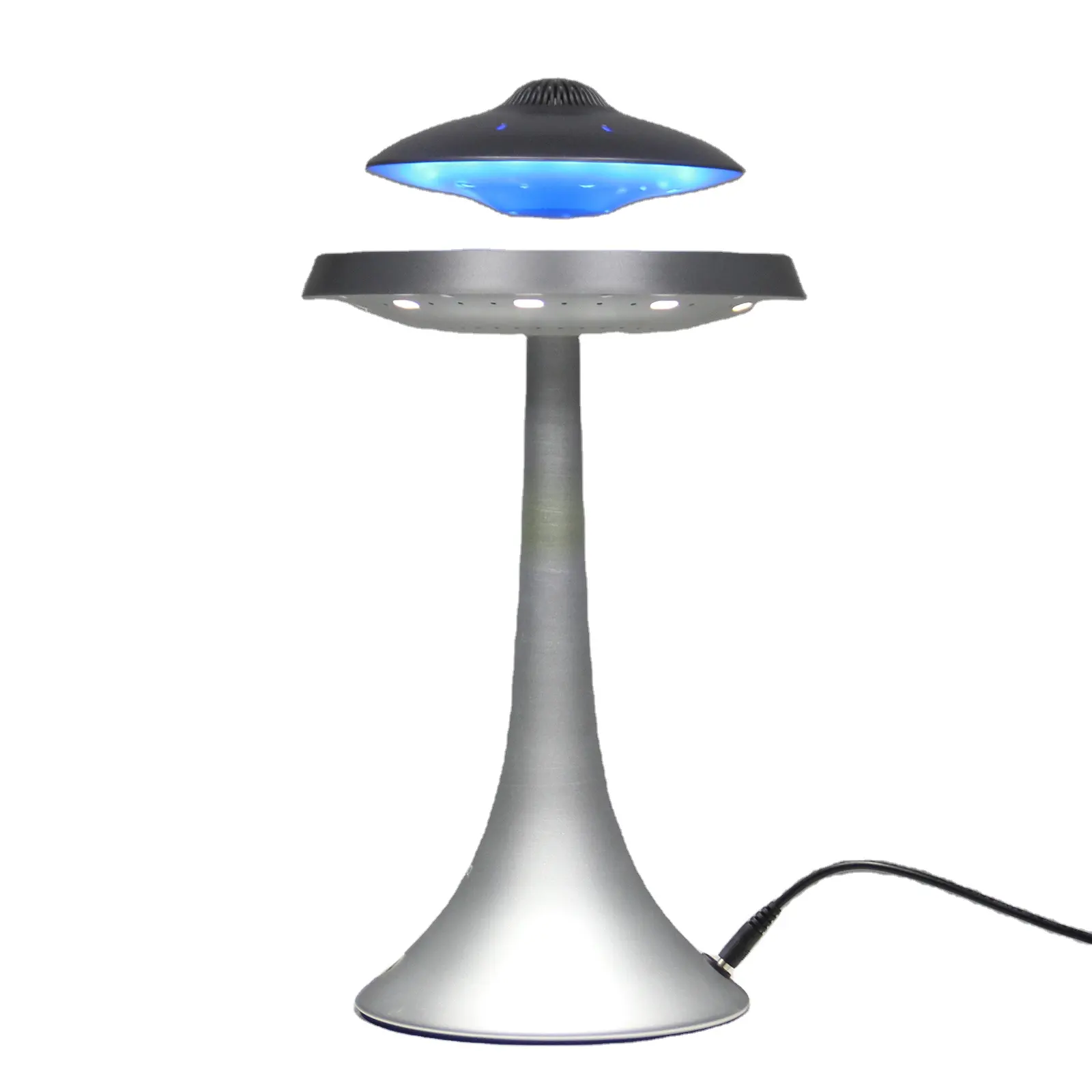 Lampada da tavolo a LED levitante con altoparlanti UFO lettore musicale altoparlanti galleggianti magnetici con suono Surround Hifi